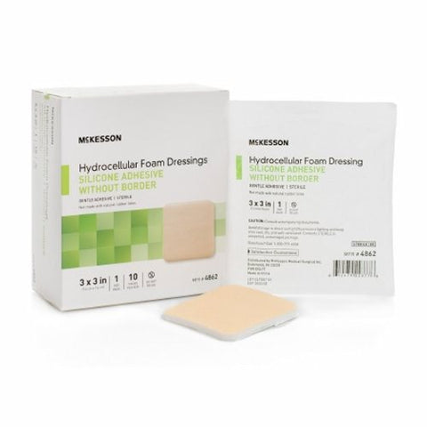 McKesson, Silicone Foam Dressing 3 X 3 Inch, Count of 1 McKesson