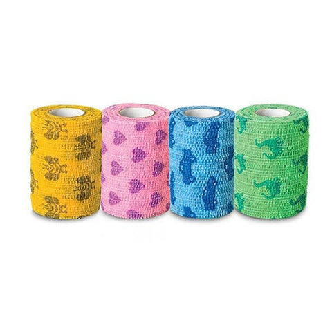 Andover Coated Products, Cohesive Bandage CoFlex  NL 2 Inch X 5 Yard Standard Compression Self-adherent Closure Kid Design (A, Count of 1