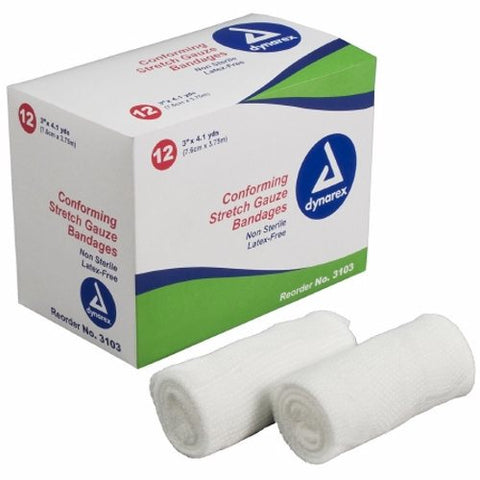 Dynarex, Conforming Bandage, Box Of 12 Dynarex