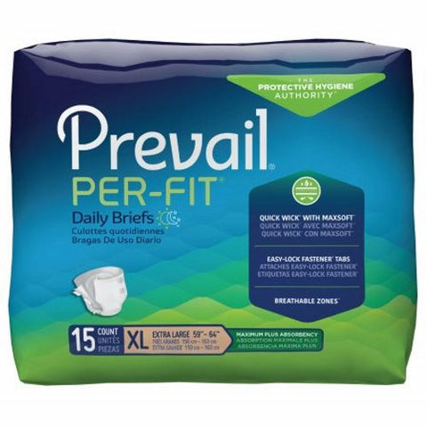 First Quality, Unisex Adult Incontinence Brief Per-Fit Maximum Plus X-Large Disposable Heavy Absorbency, Case Of 4 First Quality