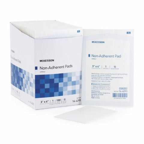 McKesson, Non-Adherent Dressing McKesson Nylon / Polyester Blend 3 X 4 Inch Sterile, Case Of 12 McKesson