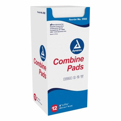 Dynarex, Abdominal Pad Dynarex  Nonwoven / Fluff 7-1/2 X 8 Inch Rectangle Sterile, Case Of 20 Dynarex