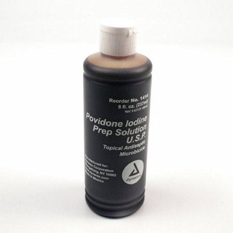 Dynarex, Prep Solution Dynarex 8 oz. Bottle 10% Strength Povidone-Iodine, Count of 24 Dynarex