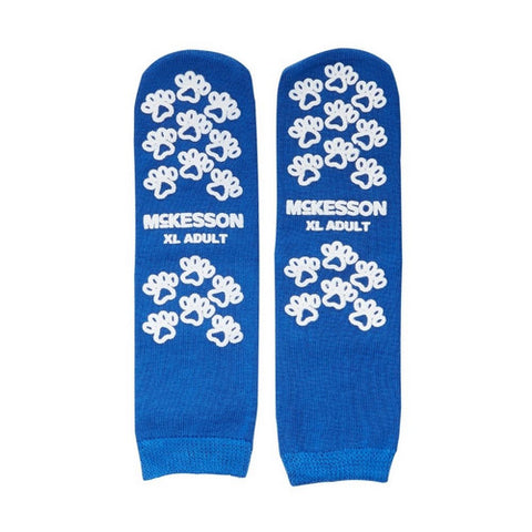 McKesson, Slipper Socks Unisex Adult X-Large Double Tread Single Patient Use Royal Blue 40-3816-001, 1 Pair McKesson