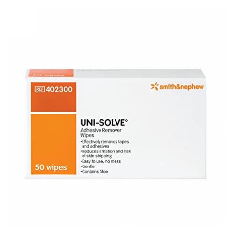 Smith & Nephew, Adhesive Remover Uni-Solve Wipes Alcohol Based, Box Of 50 Smith & Nephew