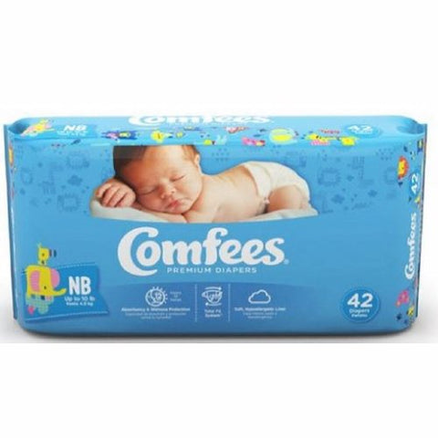 Attends, Baby Diaper Unisex Newborn Disposable Moderate Absorbency, Case Of 4 Attends