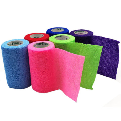 Andover Coated Products, Cohesive Bandage Co-Flex Ã‚Â·Med 3 Inch X 5 Yard Standard Compression Self-adherent Closure Neon Pink /, Count of 24
