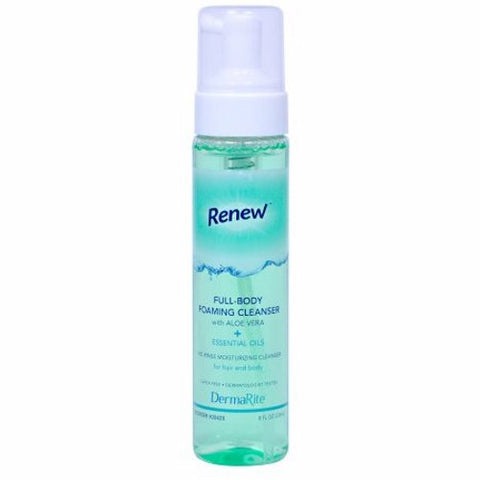 DermaRite, Rinse-Free Body Wash Renew Foaming Pump Bottle Citrus Scent, 8 Oz DermaRite