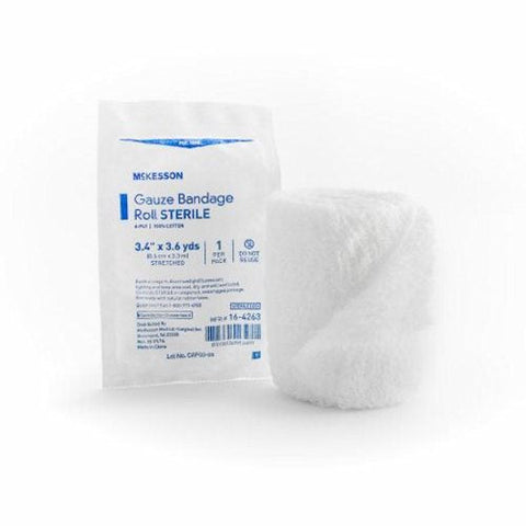 McKesson, Fluff Bandage Roll 3-2/5 Inch X 3-3/5 Yard 6-Ply Sterile 16-4263, 1 Pack McKesson