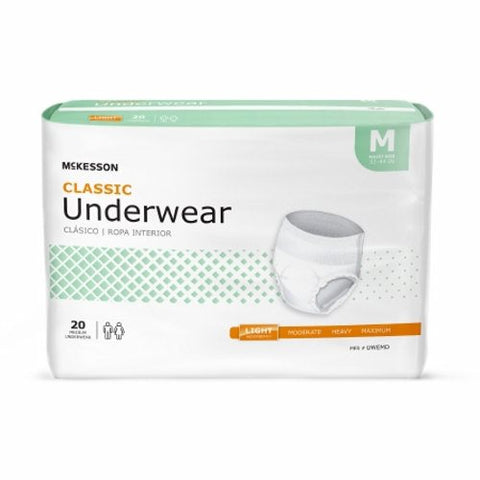 McKesson, Unisex Adult Absorbent Underwear Classic Pull On with Tear Away UWEMD, Count of 1 McKesson