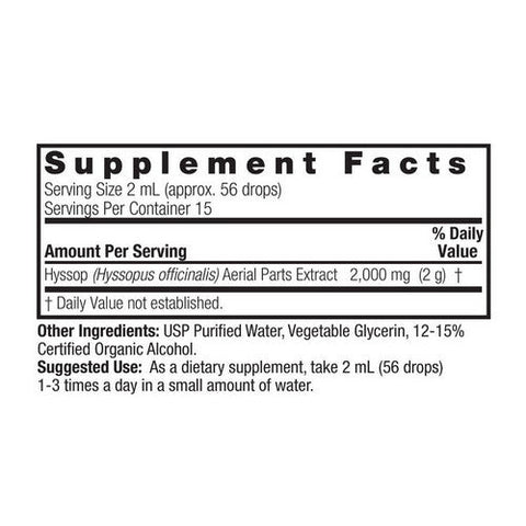 Nature's Answer, Hyssop Herb Low Alcohol, 2000 Mg, 1 Oz Nature's Answer