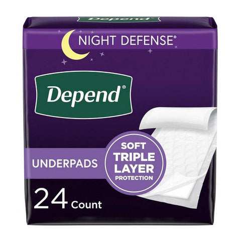 Kimberly Clark, Underpad Depend  Bed Protectors One Size Fits Most Disposable Tri-Loc Moderate Absorbency, Count of 24 Kimberly Clark