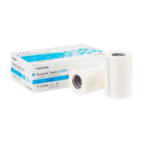 McKesson, Medical Tape White 3 Inch X 10 Yard Silk-Like Cloth NonSterile 16-47130, Box Of 4 McKesson