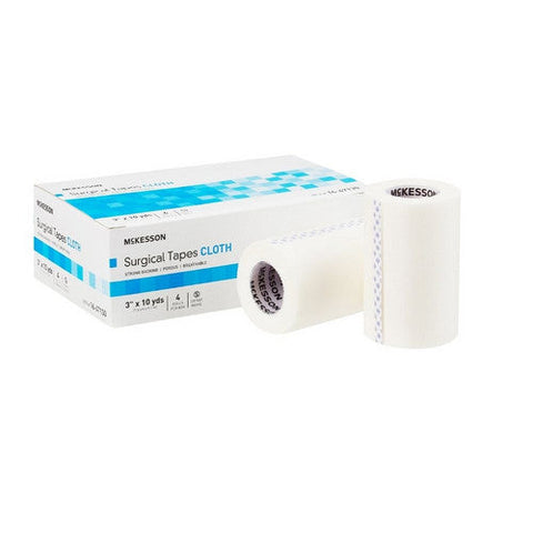McKesson, Medical Tape White 3 Inch X 10 Yard Silk-Like Cloth NonSterile 16-47130, Case Of 12 McKesson