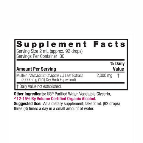 Nature's Answer, Mullein Leaf Low Alcohol, 2000 Mg, 2 Oz Nature's Answer