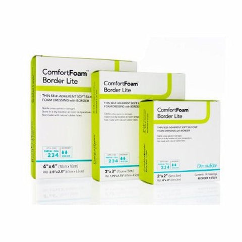 DermaRite, Thin Silicone Foam Dressing 3 X 3 Inch, Box Of 10 DermaRite