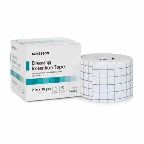 McKesson, Water Resistant Dressing Retention Tape With Liner White 2 Inch X 10 Yard Nonwoven, Case Of 24 McKesson