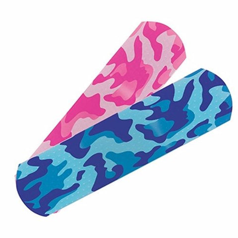 McKesson, Adhesive Strip McKesson Kids 3/4 X 3 Inch Plastic Rectangle Kid Design (Blue / Pink Camo) Sterile, Case Of 24 McKesson