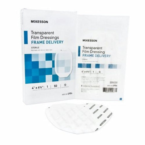 McKesson, Transparent Film Dressing 4 X 4-3/4 Inch Frame Style Delivery Octagon 4986, Case Of 4 McKesson