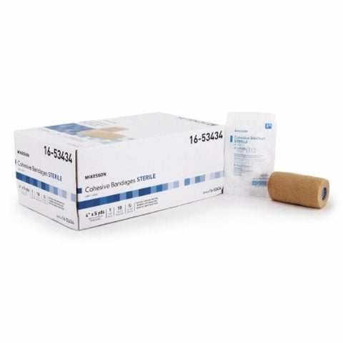 McKesson, Cohesive Bandage 4 Inch X 5 Yard Self-Adherent Closure Tan 16-53444, Count of 18 McKesson