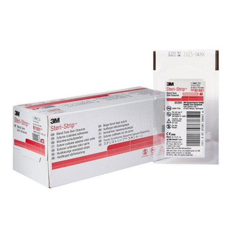 3M, Skin Closure Steri-Strip 1/4 X 3 Inch Nonwoven Material Flexible Strip Tan, Case Of 4 3M