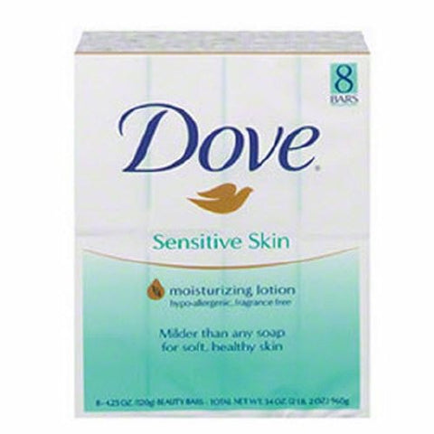 Dove, Soap Dove  Sensitive Skin Bar 4 oz. Individually Wrapped Unscented, Pack Of 8 Dove
