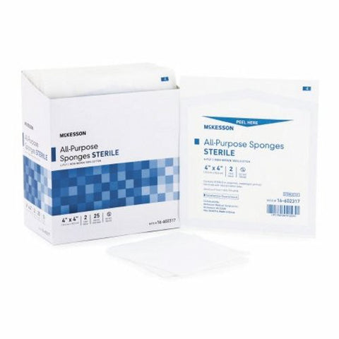 McKesson, Nonwoven Sponge 4 X 4 Inch 4-Ply Sterile 16-602317, Case Of 24 McKesson