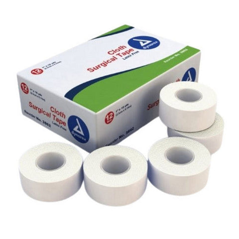 Dynarex, Medical Tape White 1 Inch X 10 Yard Cloth NonSterile 3562, Box Of 12 Dynarex