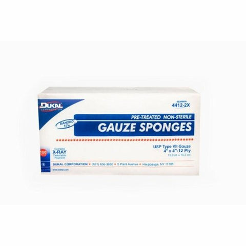 Dukal, USP Type VII X-Ray Detectable Gauze Sponge, Box Of 100 Dukal