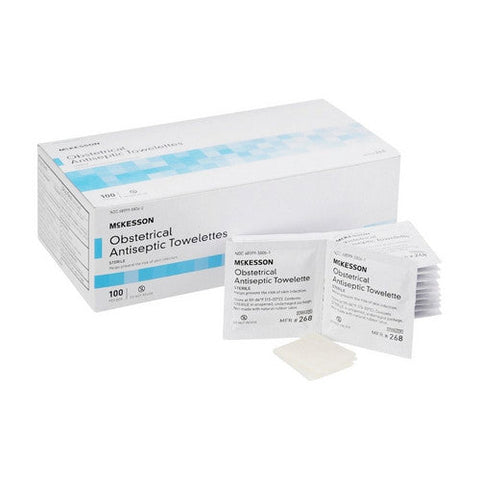 McKesson, Obstetrical Wipe McKesson Individual Packet BZK (Benzalkonium Chloride) Clean Scent 100 Count, Case Of 10