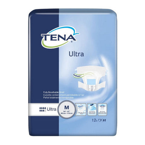Tena, Unisex Adult Incontinence Brief Ultra Medium Gray Disposable Heavy Absorbency, 1 Pack Tena