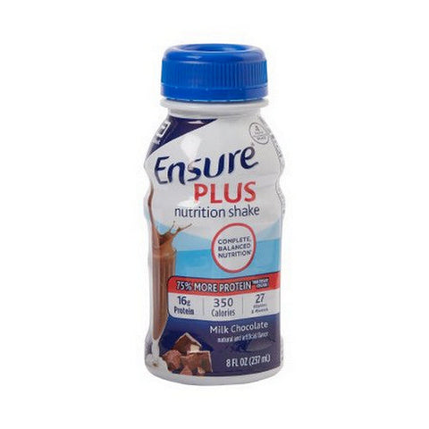 Abbott Nutrition, Oral Supplement Ensure  Plus Milk Chocolate Flavor 8 oz. Container Bottle Ready to Use, Count of 24