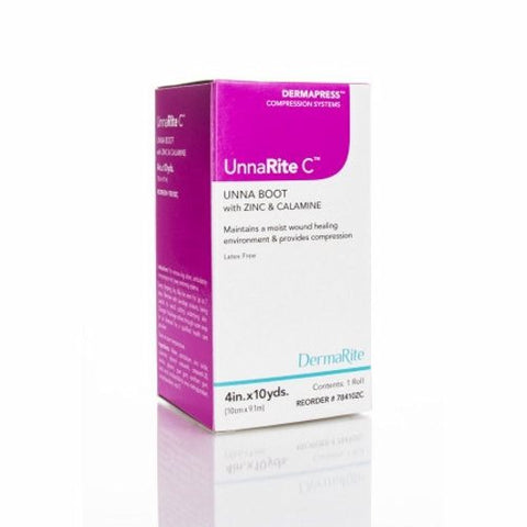 DermaRite, Unna Boot UnnaRite Zinc Oxide 4 Inch X 10 Yard, Box Of 1 DermaRite