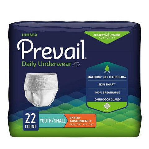 First Quality, Unisex Youth Absorbent Underwear Daily Underwear Pull On with Tear Away Seams Small Disposable Moderate Absorbency, Case Of 4 First Quality