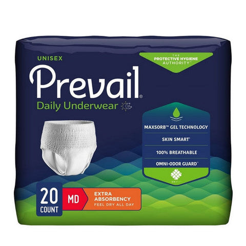 Prevail, Daily Unisex Adult Incontinence Underwear Extra Absorbency, Case Of 4 Prevail
