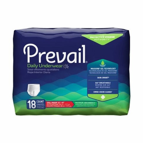 First Quality, Unisex Adult Absorbent Underwear Prevail  Pull On with Tear Away Seams Small / Medium Disposable Hea, Case Of 4 First Quality