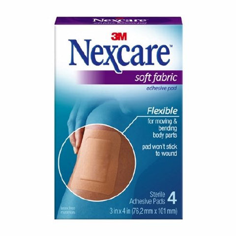 Nexcare, Adhesive Strip Nexcare 3 X 4 Inch Fabric Rectangle Tan, Pack Of 4 Nexcare