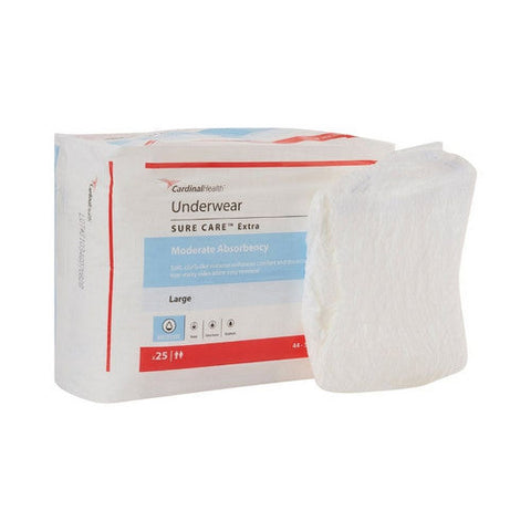 Cardinal, Unisex Adult Absorbent Underwear Extra Pull On with Tear Away Seams Large Disposable Moderate Absorbency, Case Of 4 Cardinal