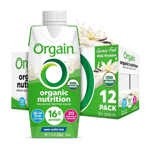 Orgain, Organic Nutritional Shake Sweet Vanilla Bean Flavor, 11 Oz Orgain