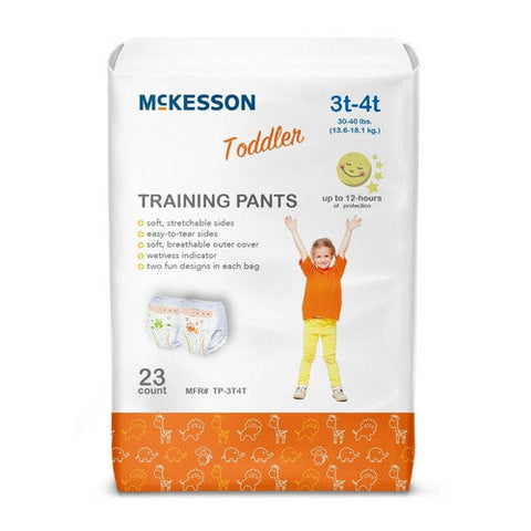 McKesson, Toddler Training Pants Pull On with Tear Away Seams Size 3T to 4T Disposable Heavy Absorbency, Count of 4 McKesson