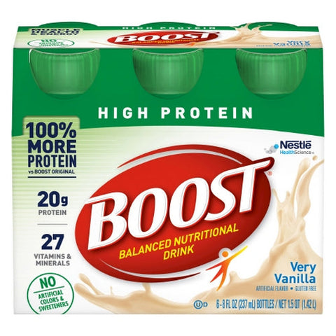Nestle Healthcare Nutrition, Oral Supplement Boost  High Protein Very Vanilla Flavor 8 oz. Container Bottle Ready to Use, Count of 24 Nestle Healthcare Nutrition