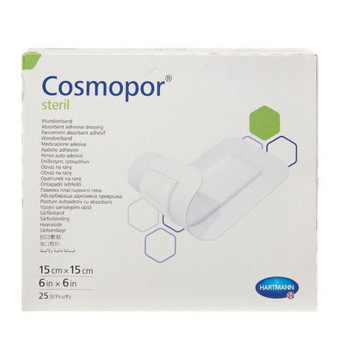 Hartmann Usa Inc, Adhesive Dressing Cosmopor  6 X 6 Inch NonWoven Square White Sterile, Box Of 25 Hartmann Usa Inc
