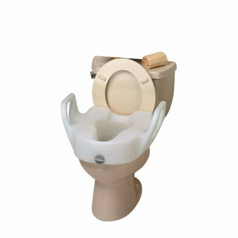 Maddak, Raised Toilet Seat with Arms Lock-On 11-1/2 Inch Height White 300 lbs. Weight Capacity, Count of 1 Maddak