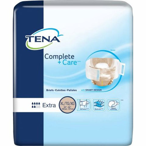 Tena, Unisex Adult Incontinence Brief TENA  Complete + Care Tab Closure X-Large Disposable Moderate Absorb, Count of 24 Tena