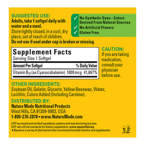 Nature Made, Vitamin B-12, 1000Mcg, 90 count Nature Made