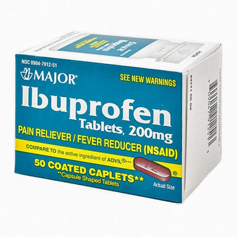 Major Pharmaceuticals, Ibuprofen Pain Reliever, 200 Mg, 50 Coated Caplets Major Pharmaceuticals