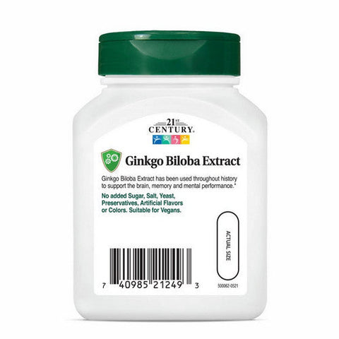 21st Century, Ginkgo Biloba Extract Standardised, 60 Veg Caps 21st Century