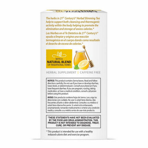 21st Century, Herbal Slimming Tea Honey Lemon, 24 Bags 21st Century