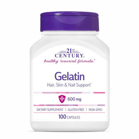 21st Century, Gelatin, 600 mg, 100 Caps