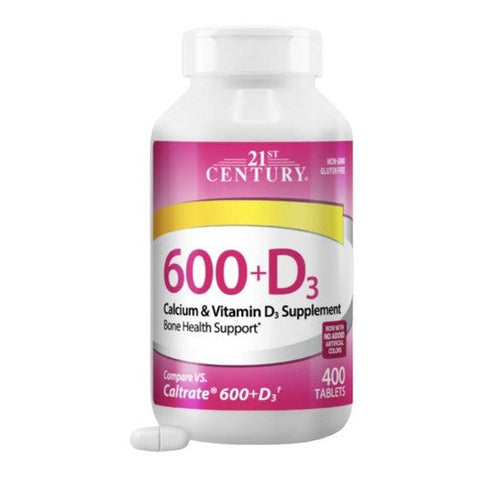 21st Century, Calcium 600 + Vitamin D3, 400 Caplets 21st Century